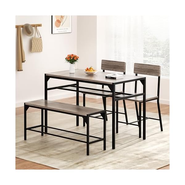   Shintenchi-Kitchen-Table-Chairs-Set-of-4-Dining-Table-Set-for-4-with-Bench-and-Chairs-4-Pieces-Kitchen-Table-Set-with-Storage-Rack-Metal-Frame-for-Small-Space-Gray
