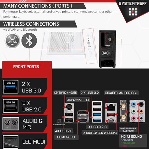 SYSTEMTREFF High-End Gaming PC Intel Core i9-12900KF 16x5.2GHz | Nvidia GeForce RTX 4070 12GB DX12 | 1TB M.2 NVMe | 32GB DDR5 RAM | WLAN Desktop Computer Rechner für Gamer, Zocker & Streamer – Bild 5