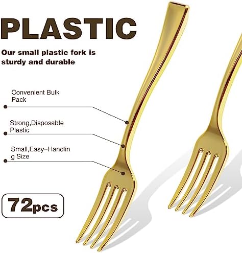 Therwen Gold Cocktail Picks and Appetizer Forks Set 184 Pcs