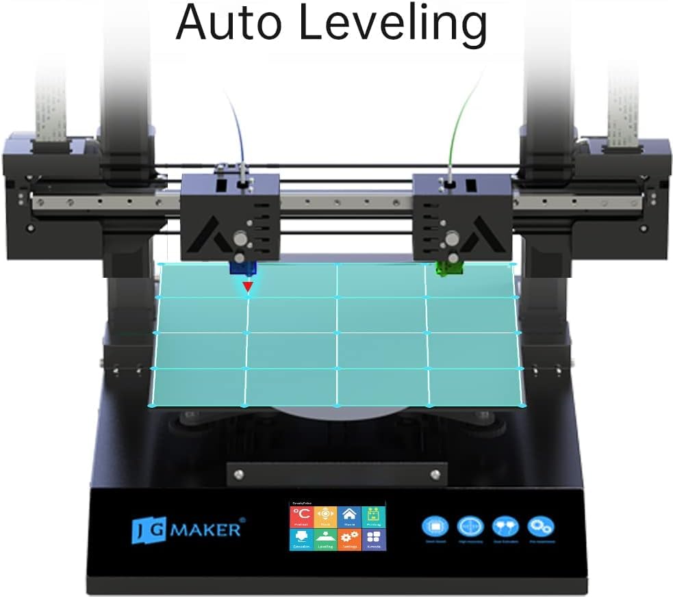 JG MAKER Artist-D Pro Großer 3D Drucker,Dual-Extruder 3D Drucker IDEX,Automatische Nivellierung,Ultra-Leiser Treiber TMC2209,Optischer Schalter Linearführung,98% Vorinstalliert 300 x 300 x 340 mm – Bild 4