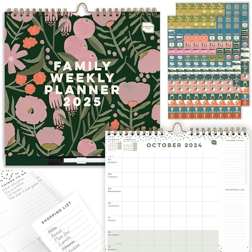 Boxclever Press Family Weekly Planner 2024 2025. Wall Calendar 2024/25 with 6 Columns. Family Calendar 2024/25 runs mid-Aug'24 - Dec'25. 2024 2025 Calendar with Lists, Pocket & Stickers