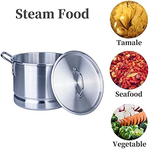 ARC 12 Quart Aluminum Tamale Steamer Pot Silver