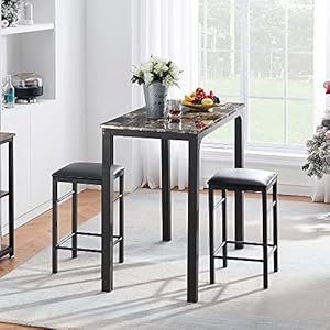   VECELO-3-Piece-Pub-Counter-Height-Breakfast-Table-with-2-Bar-Stools-Dining-Set-for-2-Dark-Brown