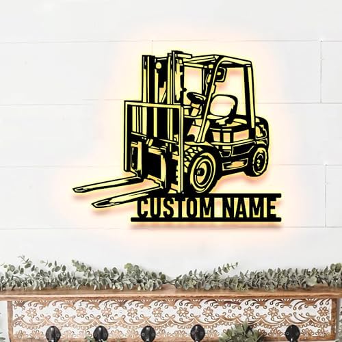 Zikako Custom Forklift Driver Metal Wall Art LED Light Sign