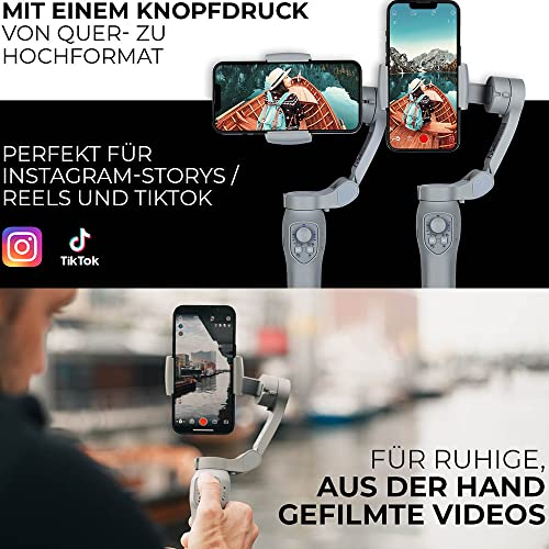 Rollei Steady Butler Mobil 3 SE Gimbal Smartphone 3 Achsen, Handy Stabilisator für Videos Leichter 280g mit App Steuerung Kompatibel mit iPhone und Android, Gimbal-Smartphone-Handy-Stabilisator-Video – Bild 7