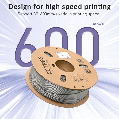 CCTREE PETG 3D Drucker Filament 1,75 mm, Ausgezeichnete Zähigkeit, Maßgenauigkeit +/- 0.03mm, 1kg Spule (2.2lbs), für most FDM 3D Drucker, Galaxy Silber – Bild 4