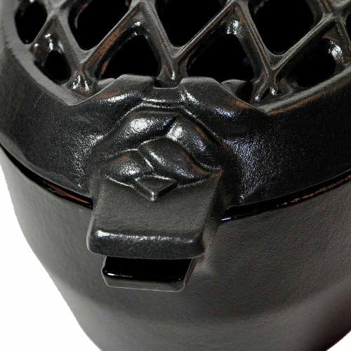 Sleek Black Cast Iron Steam Pot for Cooking Potpourri