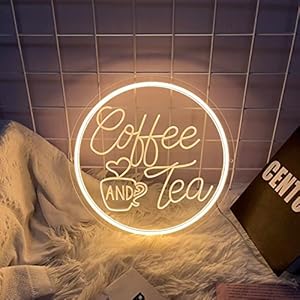   Coffee-Neon-SignCoffee-and-Tea-Neon-SignsDimmable-LED-Coffee-Bar-Hanging-Wall-Art-Sign-for-Coffee-StationTea-BarRestaurantsFarmhouseKitchen-Decoration118-118-inch-Neon