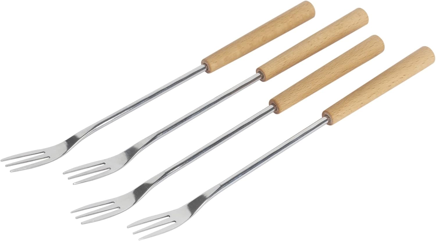 Kuhn Rikon Cheese Fondue Forks Beech Wood Set of 4