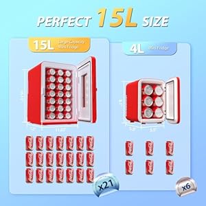 Minifridgeforbedroomred15litre21cansportableminirefrigeratorwithacdcpowerforofficedormandcarthermoelectriccoolerwarmerskincarefridgefordrinksfoodcosmetics Urban Country Home Decor Mini fridge for bedroom red 15 litre21 cans portable mini refrigerator with acdc power for office dorm and car thermoelectric cooler warmer skincare fridge for drinks food cosmetics urban country home decor