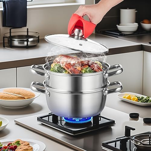 3QT Stainless Steel Steamer Pot for Kitchen Use