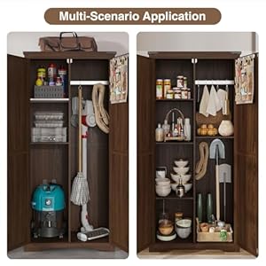   72H-Farmhouse-Storage-Cabinet-with-Adjustable-Shelves-Large-Pantry-Organize-with-2-Barn-Doors-Tall-Freestanding-Cabinet-for-Kitchen-Bathroom-Garage-Basement-Living-Utility-Room-Brown