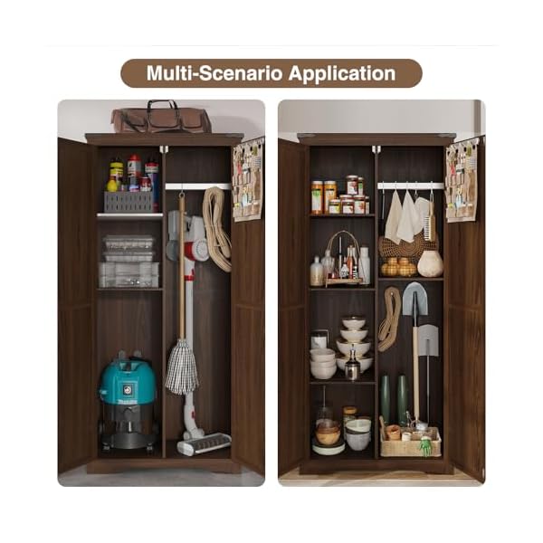   72H-Farmhouse-Storage-Cabinet-with-Adjustable-Shelves-Large-Pantry-Organize-with-2-Barn-Doors-Tall-Freestanding-Cabinet-for-Kitchen-Bathroom-Garage-Basement-Living-Utility-Room-Brown