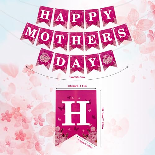 toututu Happy Mothers Day Banner, Mothers Day Decorations for Party, Mother's Day Decoration Banners Backdrop suit for home or outdoor Decor, Happy Mother's Day Banners Background Party supplies - Image 3