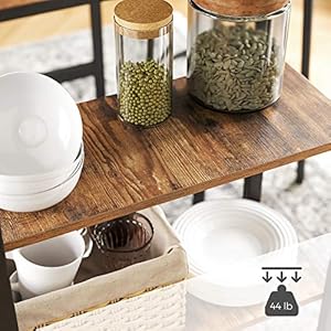 VASAGLE Bar Table with Sturdy Metal Frame Easy Assembly Industrial Design 236 x 429 x 394 inches Rustic Brown