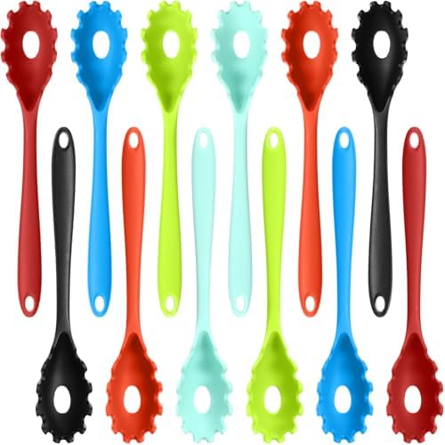 12-Piece Heat-Resistant Silicone Pasta Forks for Kitchen