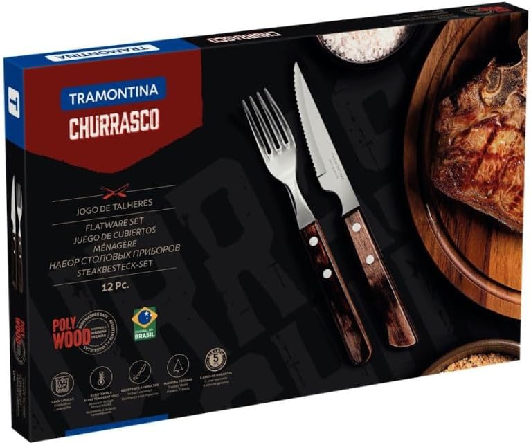 Tramontina Churrasco Premium Knife Fork Set 12 Piece