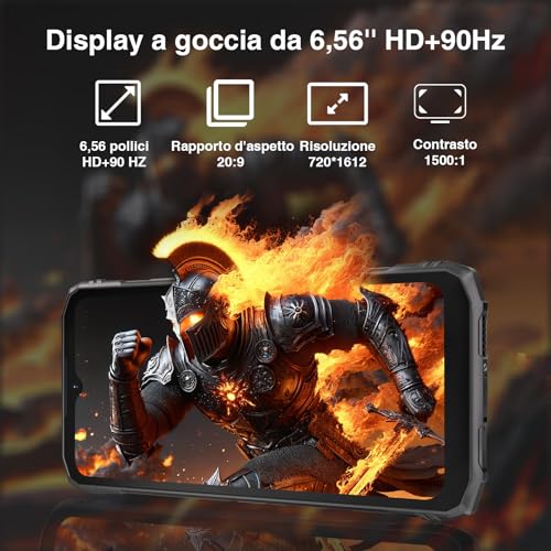 DOOGEE Blade 10 Rugged Smartphone 2024, 9GB+128GB/2TB Unzerstörbares Telefon Android 14, 6,56 Zoll HD+ 90Hz IPS, 10,7 mm Ultra-thin, 3 Slot/4G Dual SIM, 5150mAh/16MP+8MP/Octa Core/GPS/Face Unlock – Bild 5