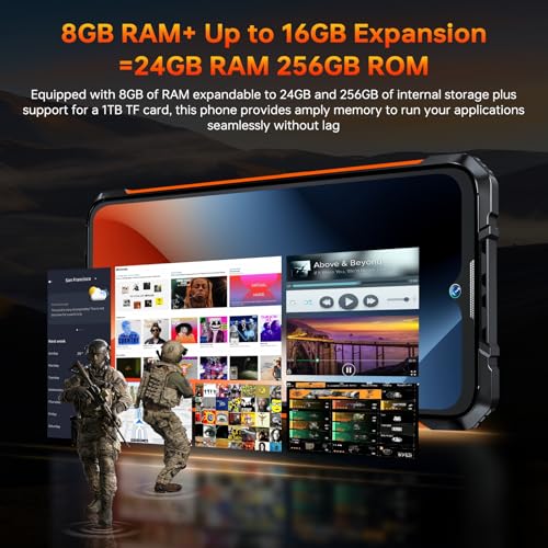 CUBOT Kingkong ACE 3 Outdoor Smartphone Android 14, 24GB RAM+256GB ROM Outdoor Handy Ohne Vertrag, 6.583" FHD+&1.32" Display Wasserdicht Baustellenhandy, 100MP+32MP, 5100mAh(33W), IP68/4G Dual SIM/NFC – Bild 3