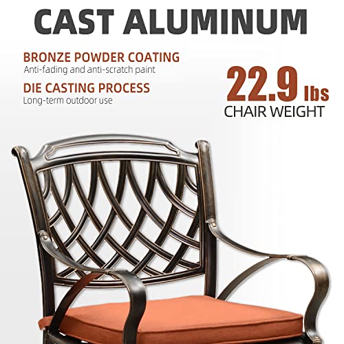 PURPLE-LEAF-Patio-Dining-Set-Cast-Aluminum-5-Piece-Patio-Furniture-Set-with-4-Dining-Armchairs-and-47-Round-Table-4-Cushions-Included-for-Lawn-Yard-Garden-Rhombic-Brick-Red-Outdoor-Dining-Set PURPLE LEAF Patio Dining Set Cast Aluminum 5 Piece Patio Furniture Set with 4 Dining Armchairs and 47 Round Table 4 Cushions Included for Lawn Yard Garden Rhombic Brick Red Outdoor Dining Set