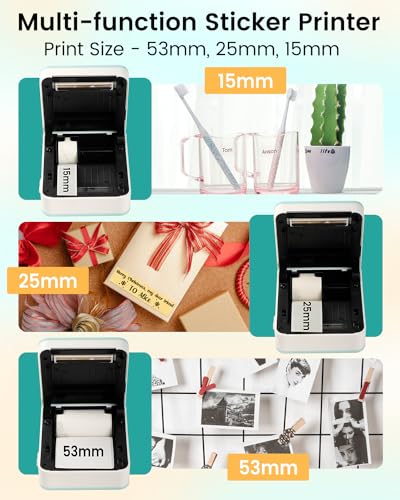 Phomemo Mini Drucker, M02 Pro Tiny Printer 300 DPI Mini Drucker für Smartphone,Taschendrucker Bluetooth Thermodrucker mit 3 Papierrollen, Aufkleberdrucker für Studiennotizen, Fotos, Etiketten – Bild 6