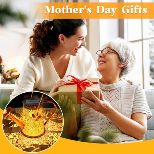 Solar Watering Can Lights, Hummingbird Gifts for Christmas Women Mom Grandma Birthday, Waterproof Outdoor Garden Decor Large Hanging Solar Lanterns Garden Lights for Patio Porch Yard Flowerbed Pathway - Image 6
