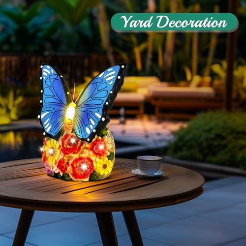 Linkax Fall Decor, Gifts for Women Mom Grandma Sister, Butterfly Statue Solar Lights Outdoor Garden Decor for Outside Yard Patio Balcony Front Porch Home, Gardening Christmas White Elephant Gifts - Image 7