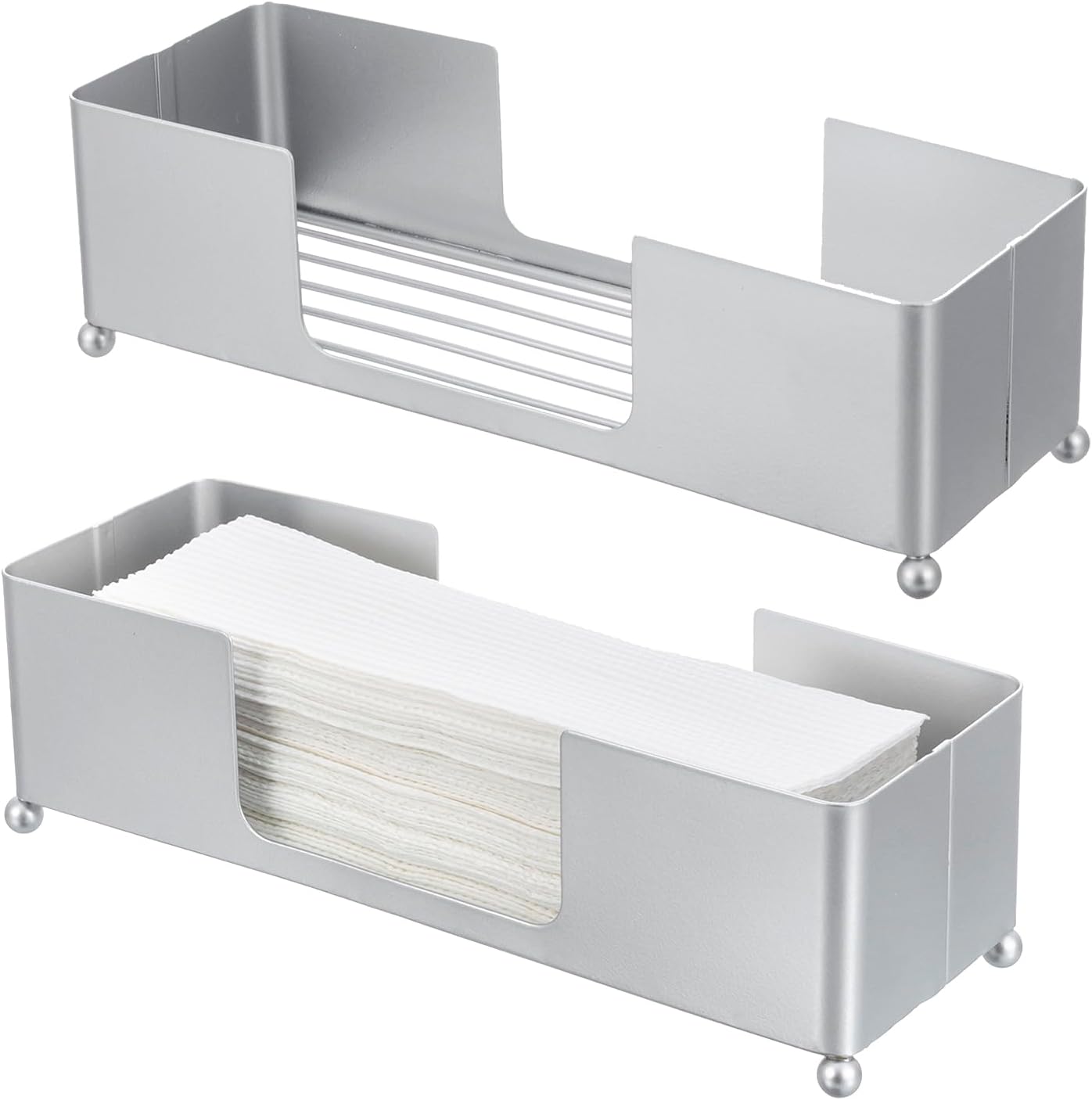 FOLDABLE METAL TABLETOP PAPER TOWEL DISPOSER TRAY