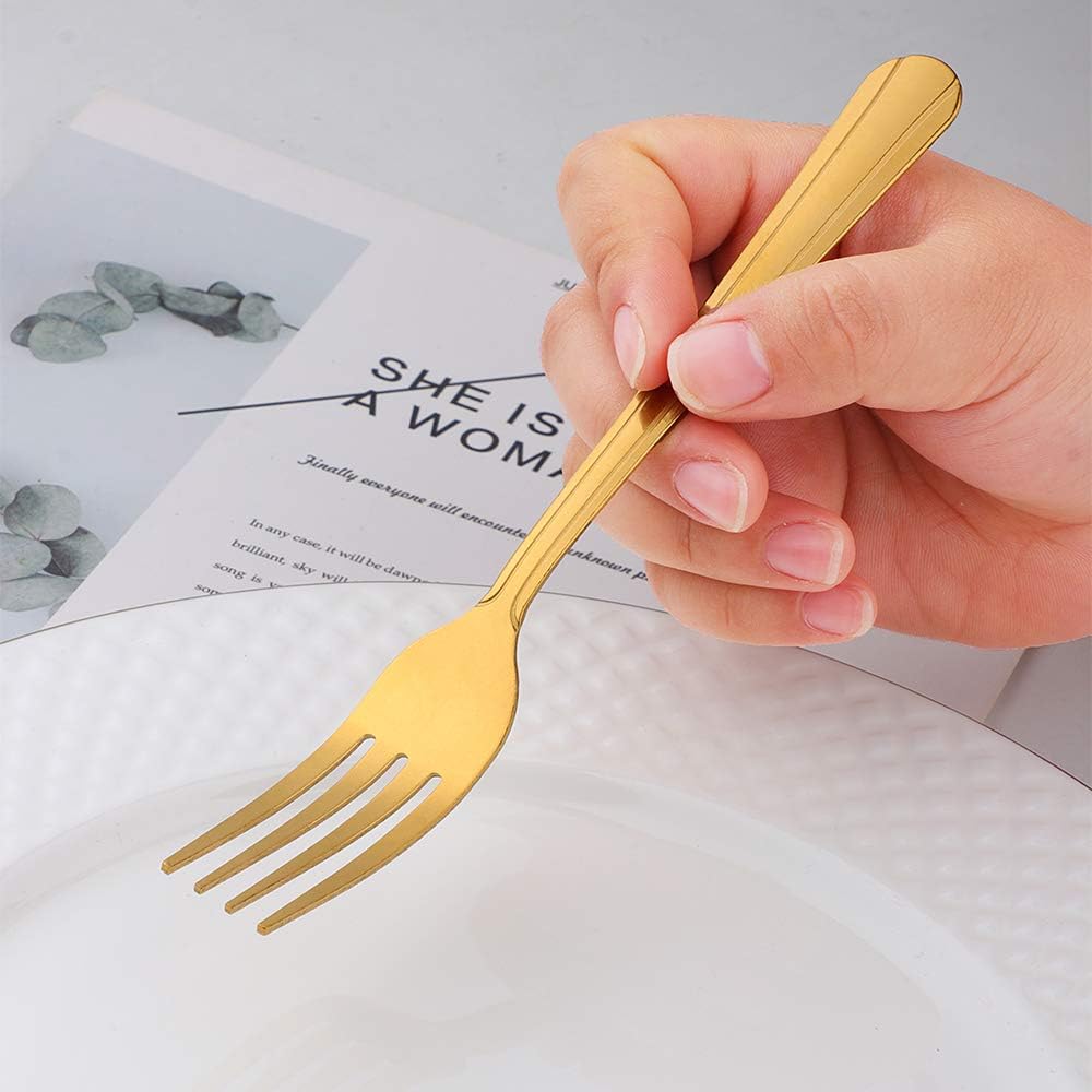 BUYUSE 12-Piece Gold Dinner Fork Set