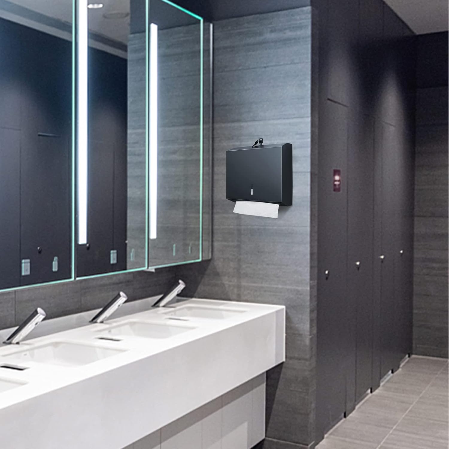 Wall-Mounted Stainless Steel Tissue Holder - Quick-Access Matte Black