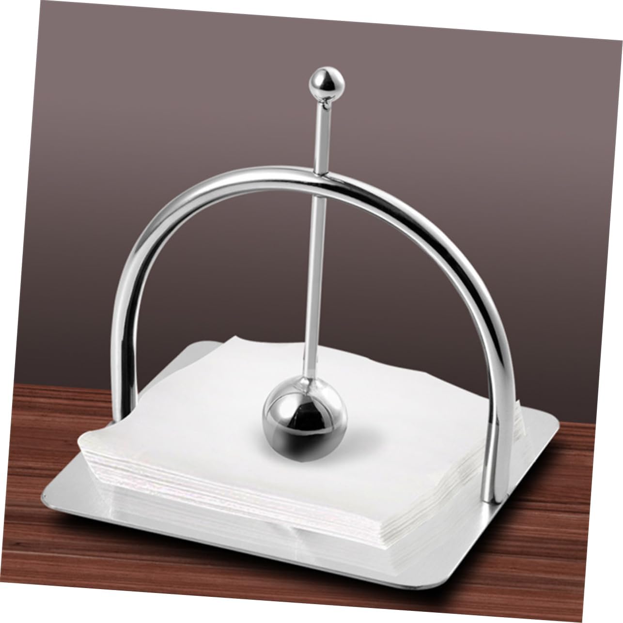 Stainless Steel Napkin Holder with Pivoting Arm