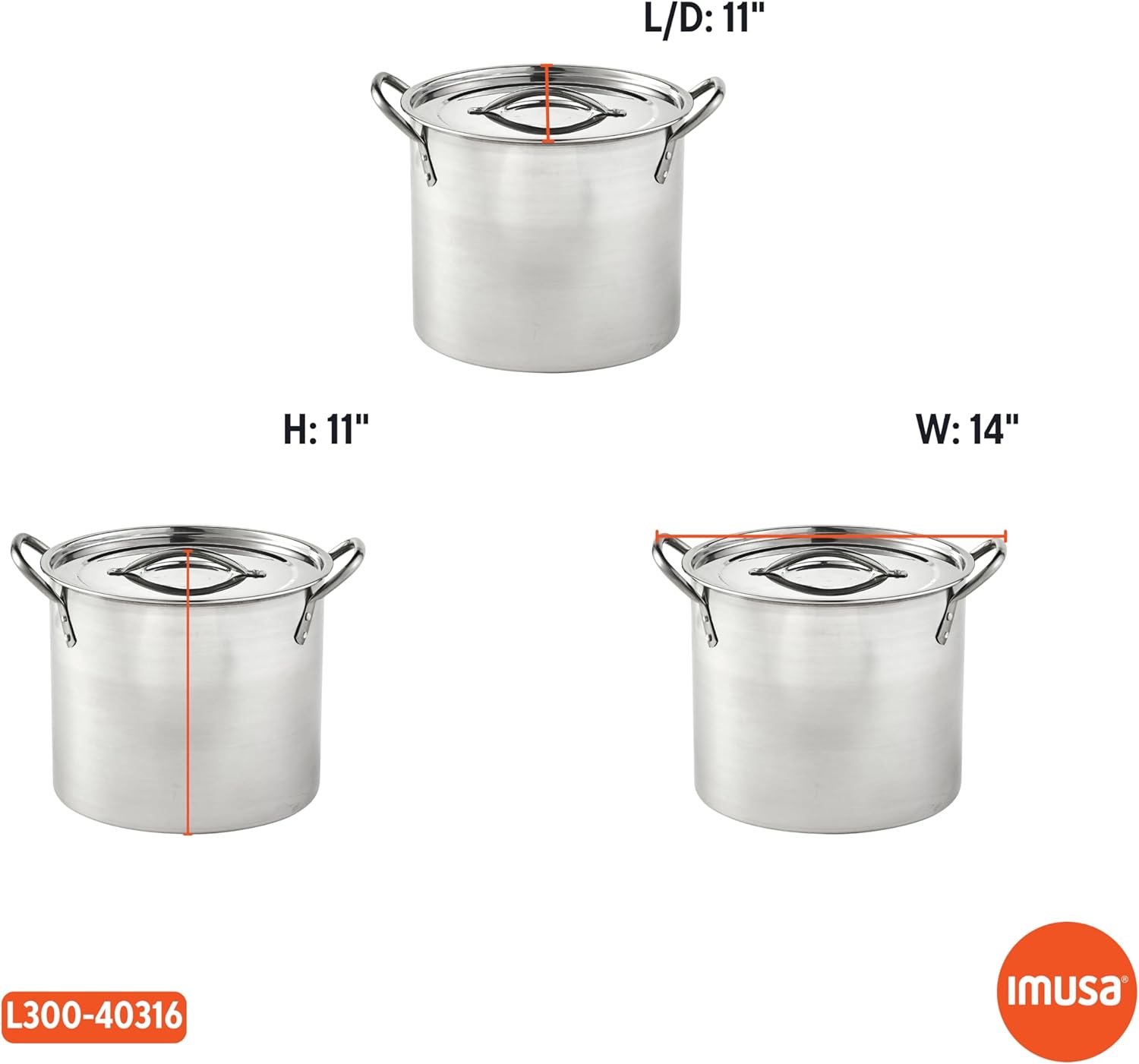 16-Quart Stainless Steel Stock Pot with Lid Silver