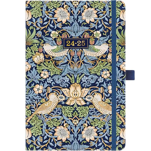 Academic Diary 2024-2025 - Week to View Diary 2024-2025, from August 2024 -July 2025, with Classic and Beautiful Binding, Pen Holder, Elastic Closure, 14.6 * 21.4 (A5 Size)