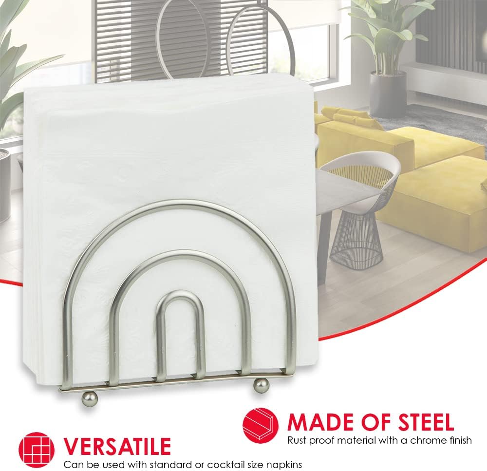 Stylish Napkin Holder with Satin Nickel Design