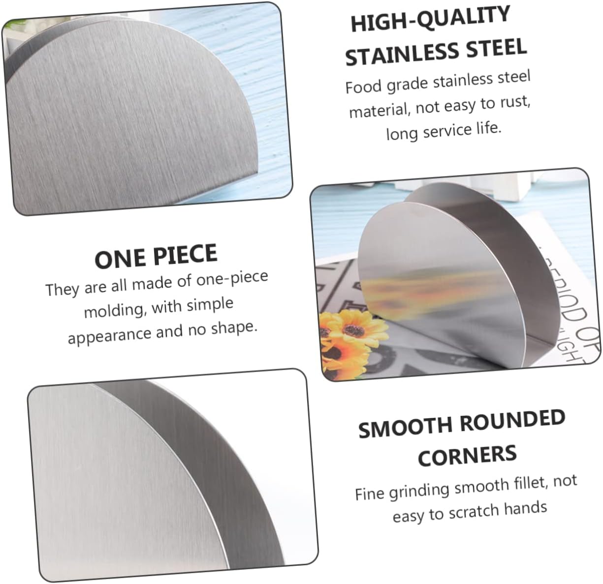 DECHOUS Vertical Semicircle Stainless Steel Napkin Holder