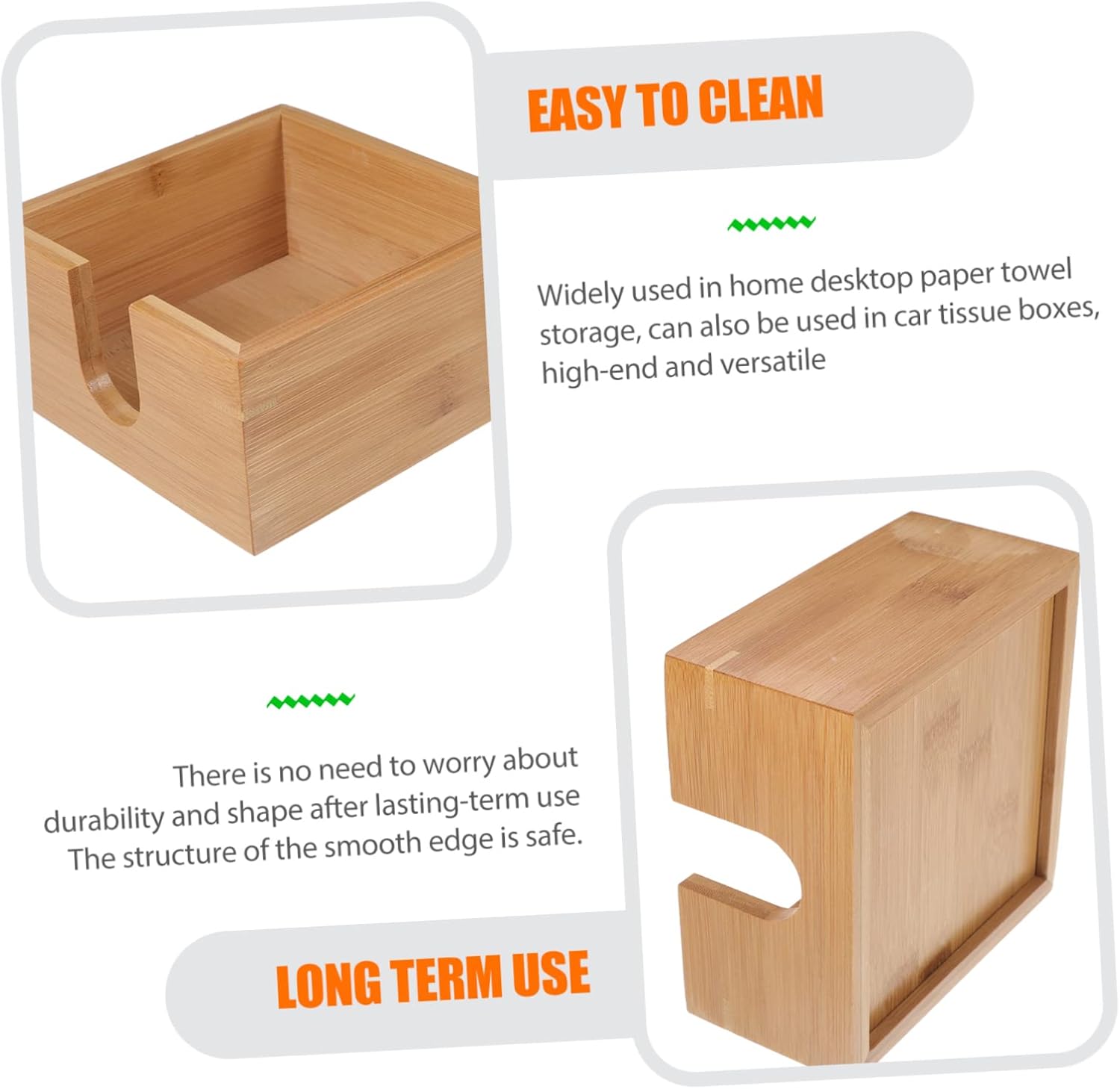 HOLIDYOYO Bamboo Napkin Holder Dispenser