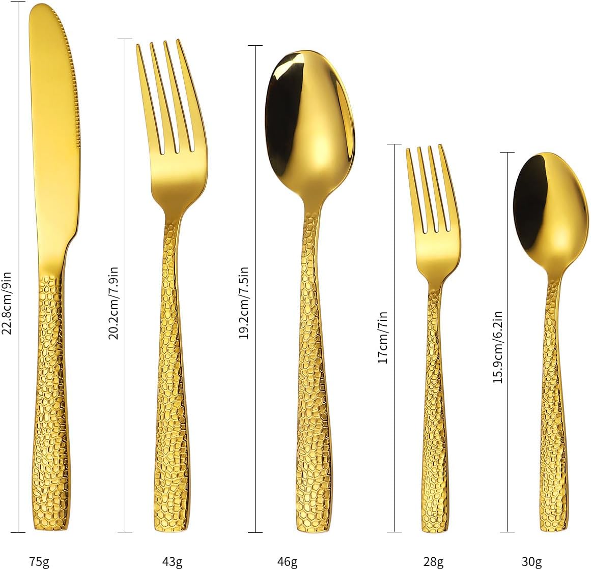 WHIERGGIN 40-Piece Silverware Set Stainless Steel Cutlery Rainbow