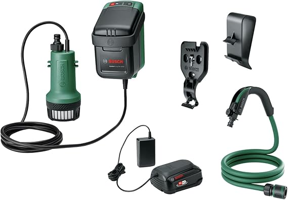GardenPump 18V-2000, Submersible Pump, 1 Battery, Classic Green