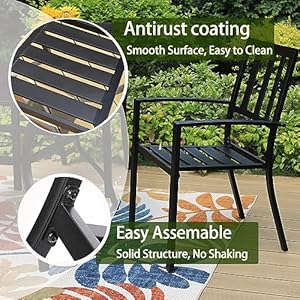   PHI-VILLA-5-Piece-Metal-Patio-Dining-Set-37-Square-Patio-Bistro-Table-and-Garden-Backyard-Chairs-Umbrella-Hole-157
