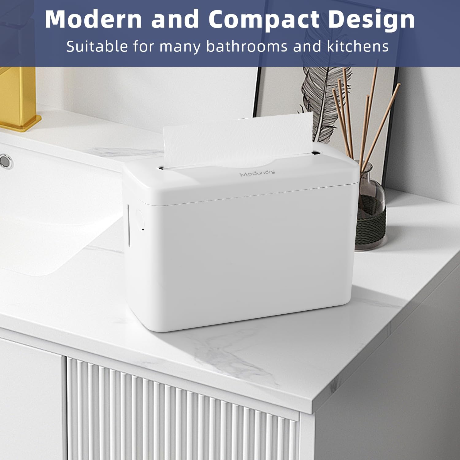 Space-Saving Counter Top Hand Towel Dispenser White