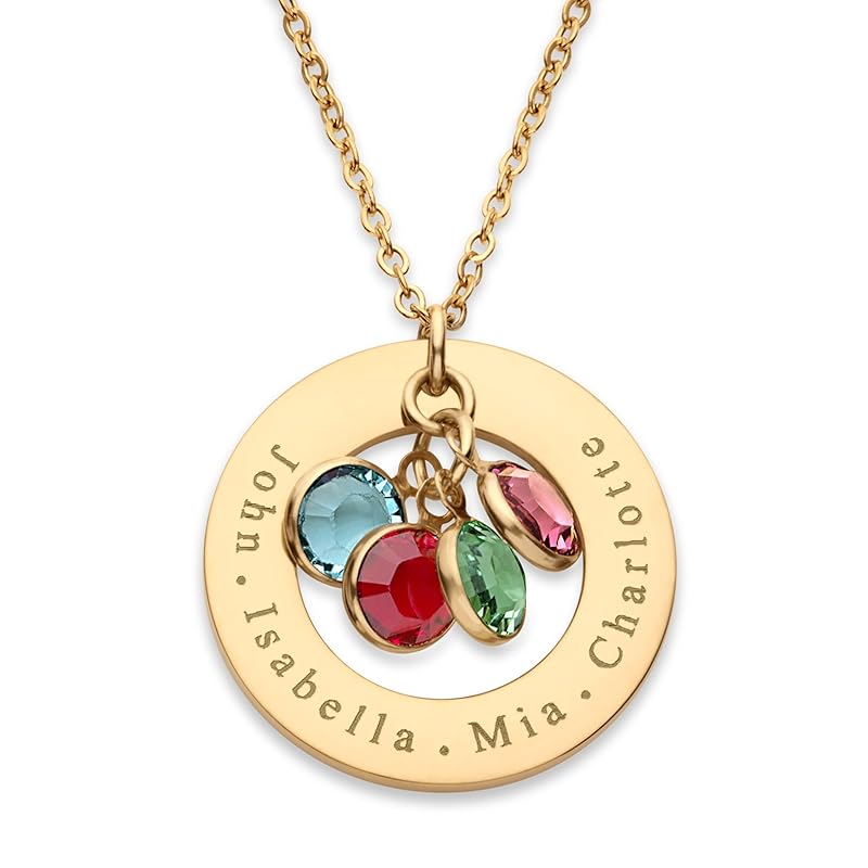Custom Birthstone Necklace With Kids’ Initials