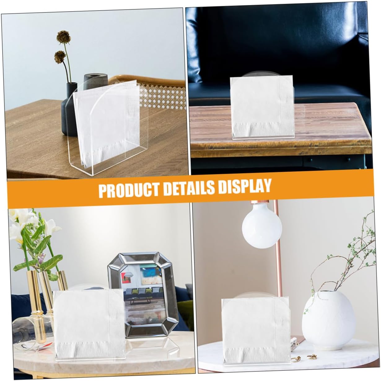 Sturdy 2-Piece Plastic Vertical Napkin Dispenser Kitchen Bar Use