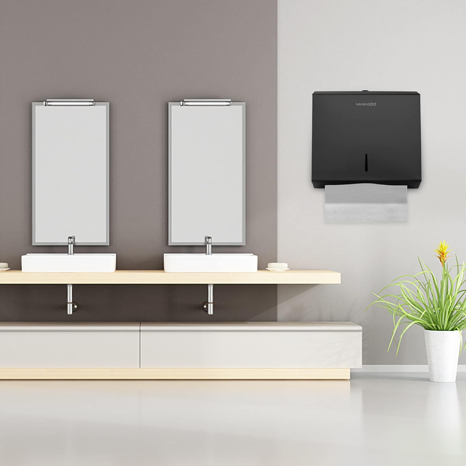Commercial grade stainless steel paper towel dispenser with keys