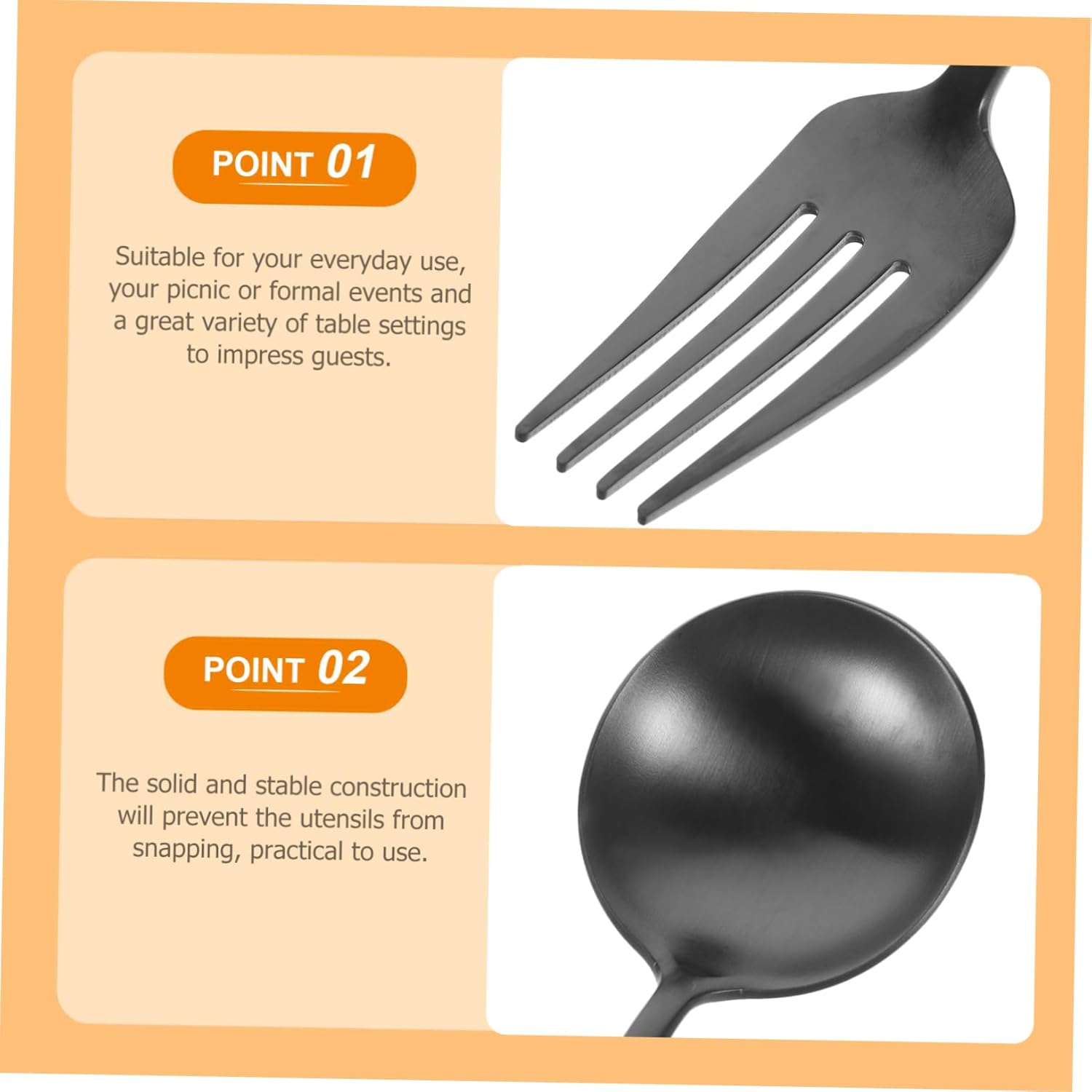 Unomor Stainless Steel Fork Spoon Knife Set