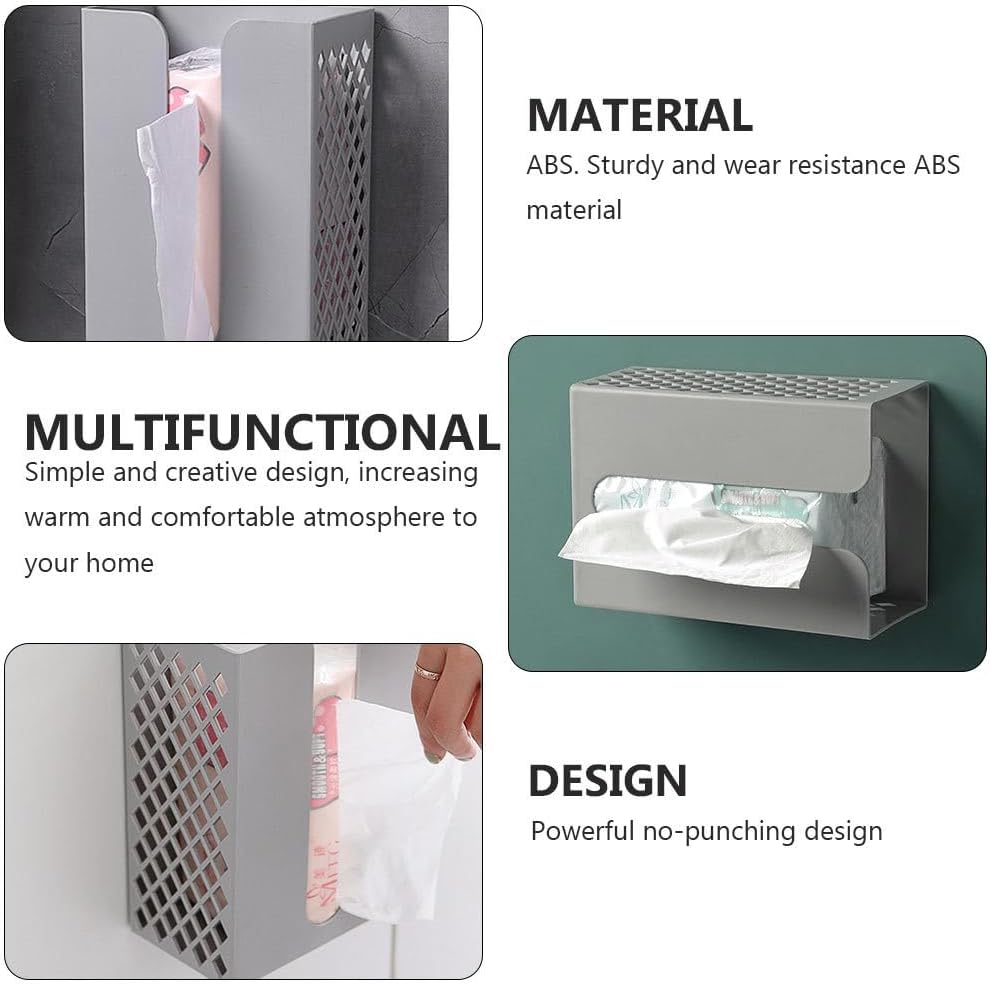 Hemoton Wall-Mounted Tissue Holder No Punch Dispenser for Bathroom Beyond