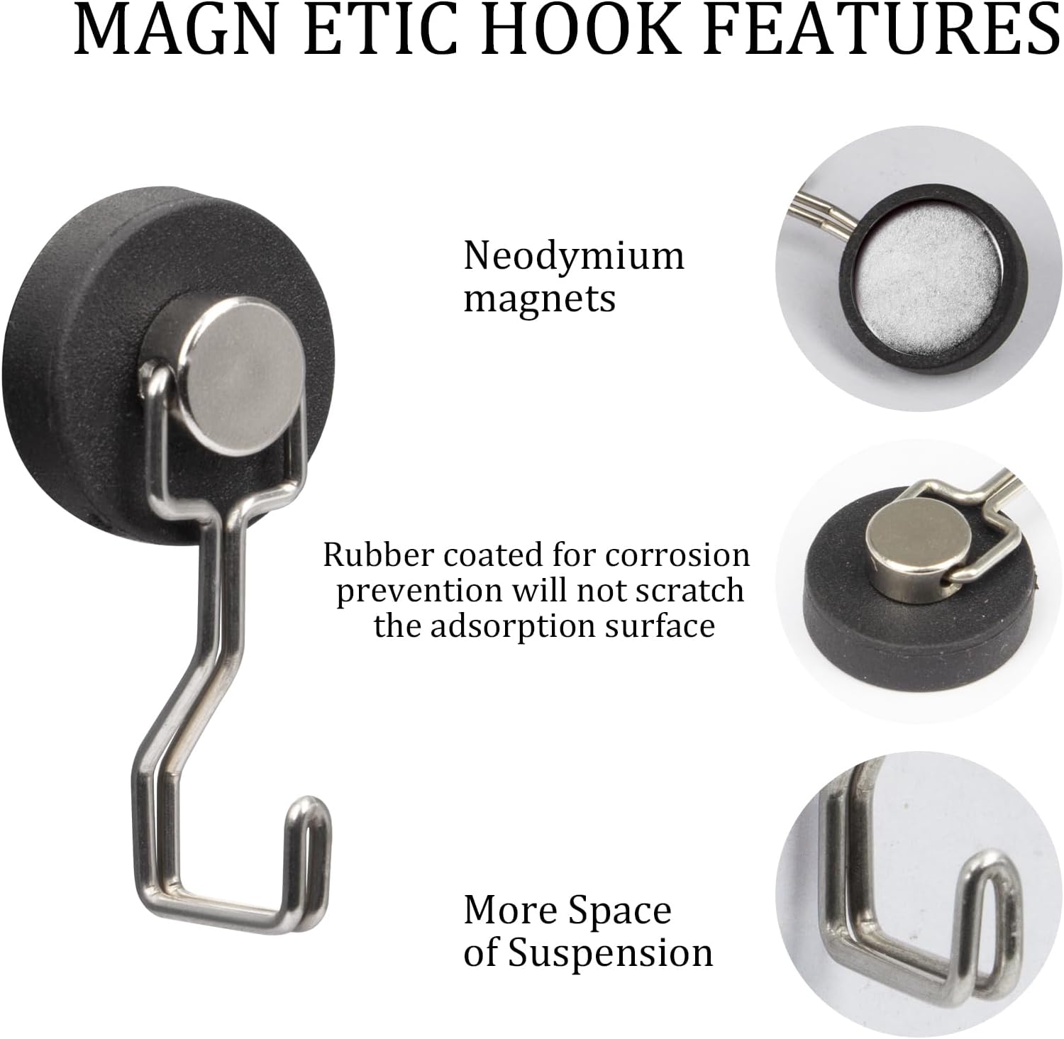 DUGUJIUJIAN Magnetic Hooks Essential for Hanging