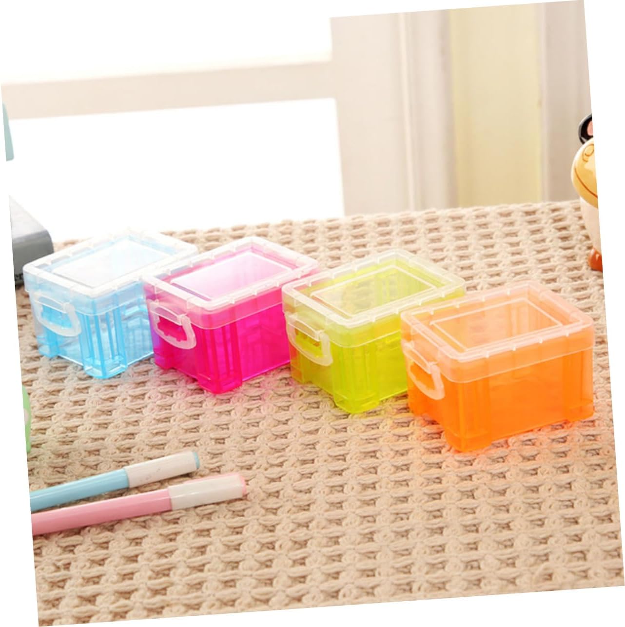 Mikinona Lidded Storage Bin for Home Office Makeup Organizer