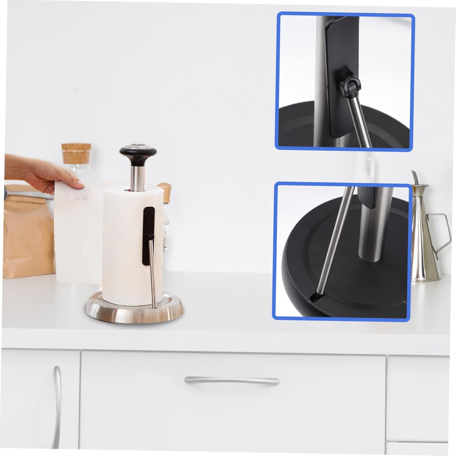 ULTECHNOVO Roll Tissue Holder Kitchen_paper Towel Dispenser Napkin Rack Space-Saving