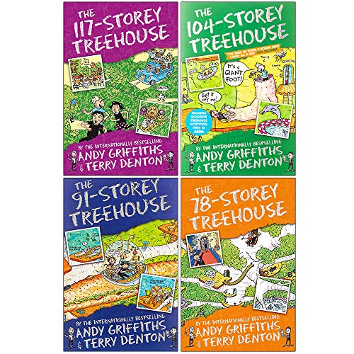 The Treehouse Storey Books 6 - 9 Collection Set by Andy Griffiths & Terry Denton (117-Storey Treehouse, 104-Storey Treehouse, The 91-Storey Treehouse, The 78-Storey Treehouse)