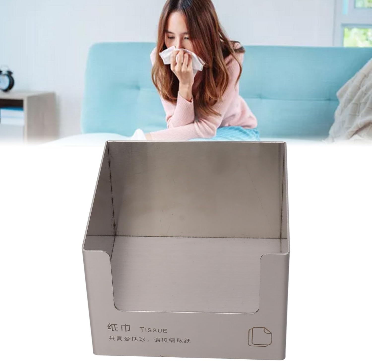 Modern Stainless Steel Square Napkin Holder for Kitchen Bathroom